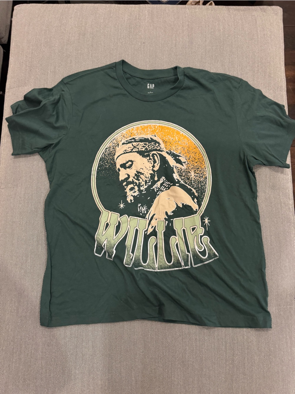GAP Men's Deep Green 'Wildlife' Graphic Tee with Yellow & Cream Accents